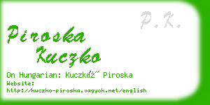 piroska kuczko business card